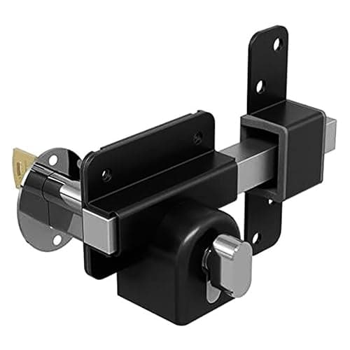 Image of GateMate Long Throw Gate Lock 1490106, Euro Profile Gate Lock for Sheds, Gates & Garage Doors, Keyed Outside & Inside Thumb Turn, 316 Stainless Steel, for Wooden Gates & Doors Up to 50mm (2”), 5 Keys
