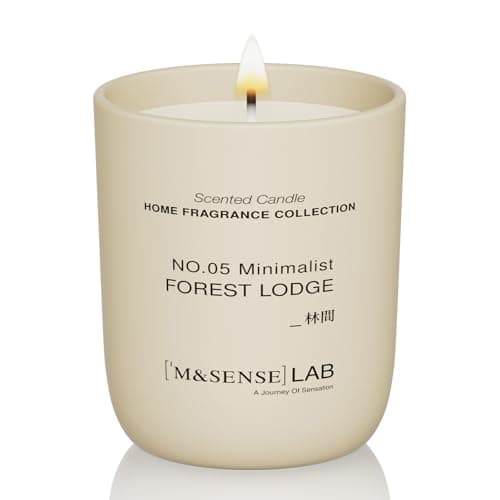 Image of M&SENSE Scented Candles 150g Forest Lodge Natural Soy Wax Candle Long Burning Minimalist Aromatherapy Candles, Perfect Christmas Gifts for Women and Men.