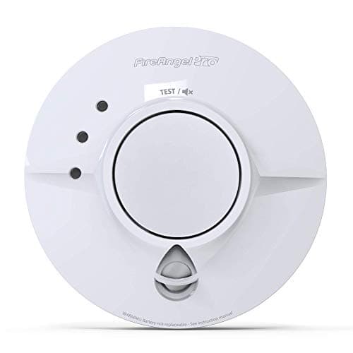 Image of FireAngel Pro Connected Smart Smoke Alarm, Mains Powered with Wireless Interlink and 10 Year Life Back-Up Battery, FP1640W2-R, White
