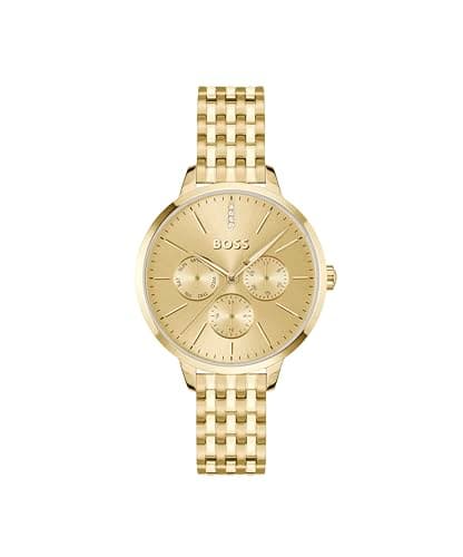 Image of BOSS Analogue Multifunction Quartz Watch for Women Symphony LE Collection with Gold Colored Stainless Steel Bracelet - 1502782