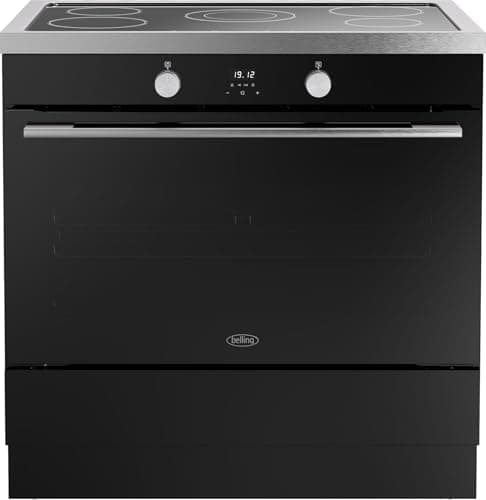 Image of Belling BEL RCA VISION SGL 90Ei 90cm wide Electric Range Cooker with Induction Hob - Black/Silver Steel - A Rated