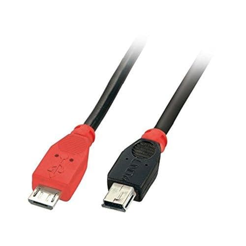 Image of Lindy 1m USB OTG Cable - Black, Type Micro-B to Mini-B