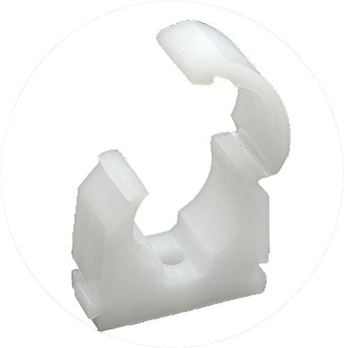 Image of FM Products Clip Link Single Hinged Pipe Clip, White, 22mm - Pack of 10
