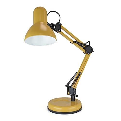 Image of homelife for easy living 35W Swing Poise Hobby Desk Lamp - Tilt/Swivel Head - 35cm Swing Arm - Max. Height 52cm - Weighted Base with Desk Tidy - Inline Switch - L945MS - English Mustard