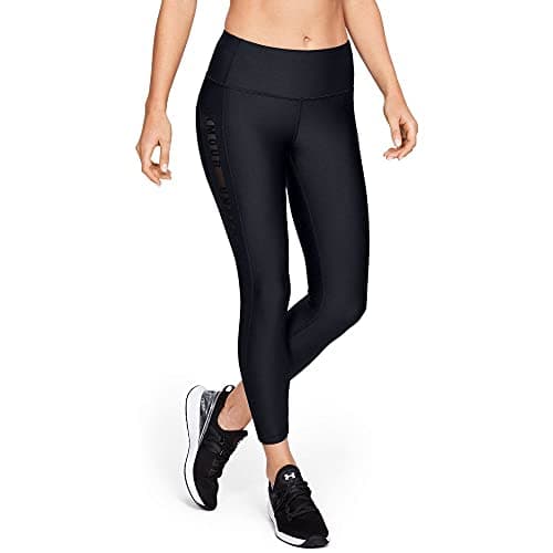 Image of Under Armour UNDKU Women UA HG Armour Ankle Crop Branded Capri - Black/Black/Metallic Silver (001), MD