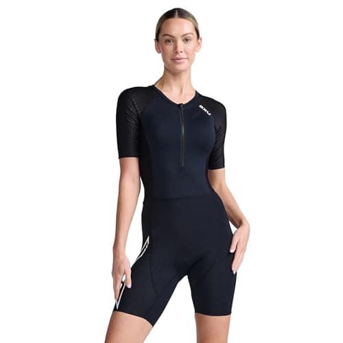 Image of 2XU Womens Aero Sleeved Trisuit Black/White XS