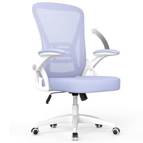 Image of Naspaluro Office Chair Ergonomic Desk Chair with 90° Flip-up Armrest Lumbar Support, Height Adjustable Executive Swivel Computer Chair with Padded Seat Cushion for Home/Office - Purple