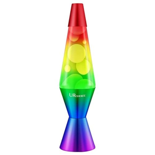 Image of UR CHOICE 14.5” Retro Lamp | Beautiful Liquid Wax Night Light | Decorative Mood Lighting for Home Office | Energy Efficient LED Lamp | Electrically Operated | Great Gift for All Age (Rainbow)