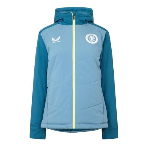 Image of Castore Womens Aston Villa Licensed Rain Anorak Jacket Bluestone 14