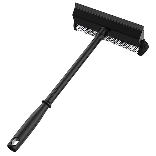 Image of MR.SIGA Professional Squeegee for Car Windshield Washing, Shower Door Squeegee with Handle, 2 in 1 Window Cleaning Window Washing Sponge, Black