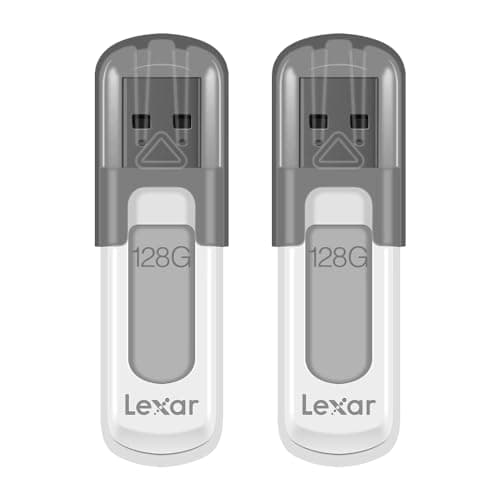 Image of Lexar 128GB 2-Pack JumpDrive V100 USB 3.2 Gen 1 Flash Drive for Storage Expansion and Backup, Up To 100MB/s Read, Gray (LJDV100128G-B2HNU)