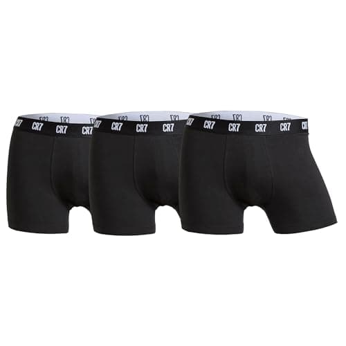 Image of CR7 Cristiano Ronaldo Men's Basic Trunks, Pack of 3, Size: M, Colour: Black (9000)