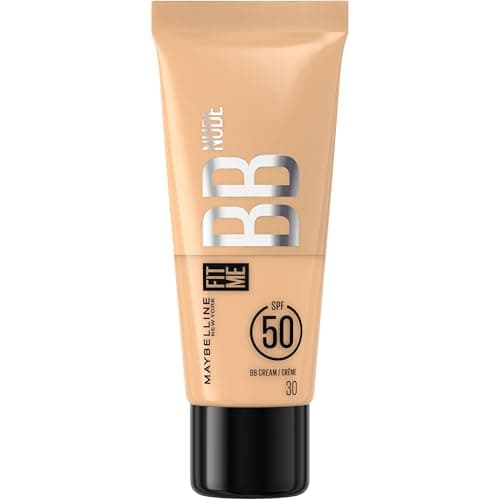 Image of Maybelline Face Studio Fit Me BB Cream Nude with SPF 50 and Niacinamide, 24H hydration, Lightweight Coverage, for a Healthy, Natural Dewy Finish. Shade 30