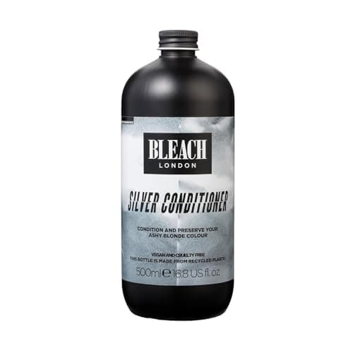 Image of Bleach London Silver Hair Toning Conditioner, Ashy Purple Colour Correcting Formula for Light Bleached Blonde Hair, Nourishes and Neutralises Brassy Yellow Tones, Paraben and Silicone Free 500ml