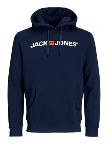 Image of JACK & JONES Mens Jjecorp Old Logo Sweat Hood Noos Pls, Blazer Navy, XXL UK