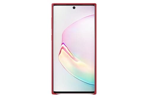 Image of Samsung Original Galaxy Note10 Leather Cover, Official Samsung Galaxy Note10 Case/Leather Phone Case Made with Genuine Hardwearing Italian Calf Leather - Red