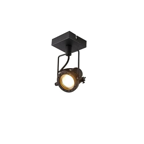 Image of Qazqa - Industrial Spotlight Ceiling Black - Suplux- - Industrial - Suitable for LED GU10 | 1 Way Light - Steel Surface-Mounted spotway Light - Suitable for Kitchen I Bedroom I