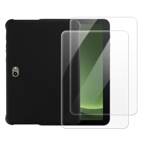 Image of OAGELIM 2 in 1 Case and Screen Protector Compatible with Samsung Galaxy Tab Active Pro SM-T540 Wi-Fi 10.1 2019 Protective Cover with Tempered Glass Film(Black)