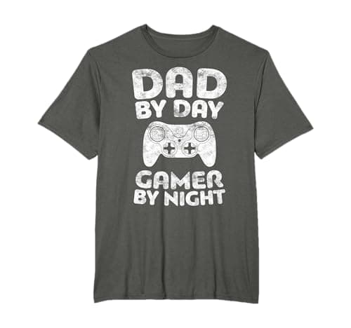 Image of Dad By Day Gamer By Night Shirt Funny Gaming Men Fathers Day T-Shirt