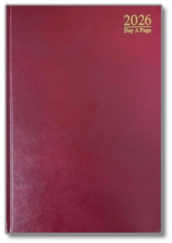 Image of PaulStore 2026 A4 | A5 | A6 Diary Week to View | Page A Day | Desk Diary | Hard Backed For Home And Office Use (Red, A5 Day A Page)