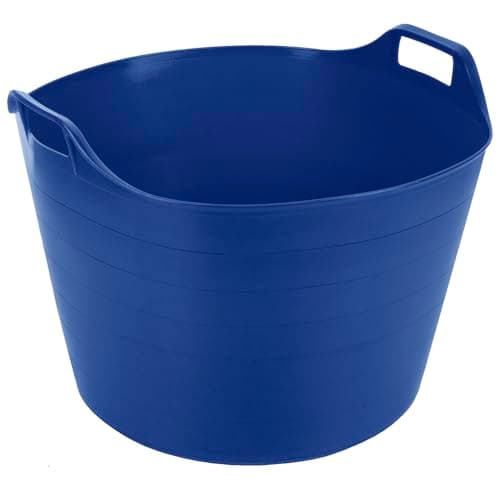 Image of 75L Litre Heavy Duty Large Flexi Tub Garden Home Flexible Plastic Storage Container Bucket Flex Tub- MADE IN UK (BLUE)