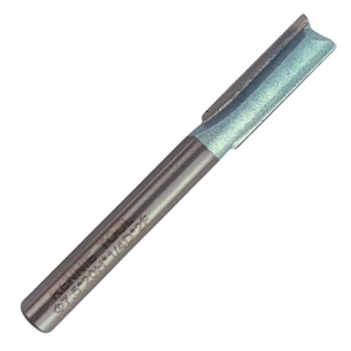 Image of Rennie Tools - 7.5mm Cutting Diameter x 20mm Flute x 1/4" Shank TCT Tipped 2 Flute Straight Router Cutter Bit. Compatible With Makita Bosch Trend Katsu Dewalt Router Etc. 7.5mm Router Bit