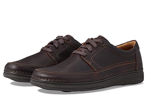 Image of Clarks Men's Nature 5 Lo Loafer, Dark Brown Leather, 8 UK