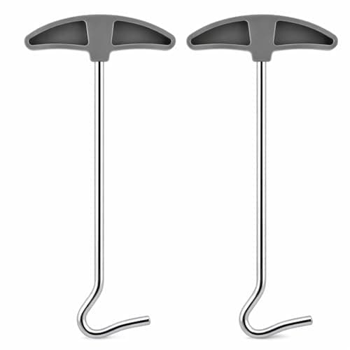 Image of Tent Peg Extractor Camping Tool Heavy Duty Tent Stake Puller Tool Steel Hook Lightweight Portable Easy Peg Remover For Hard Ground Outdoor Camping Hiking Caravan & Backyard Tents Extractor Puller(2pc)