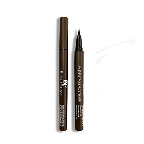 Image of Beauty Forever Master Stroke Pro Eyeliner, Felt Tip Pen Eyeliner, Semi Matte Finish, Long Lasting, Waterproof, Face Painting, Smudge Proof, Suitable For All Eye Shapes, Available in 3 Shades (Brown)