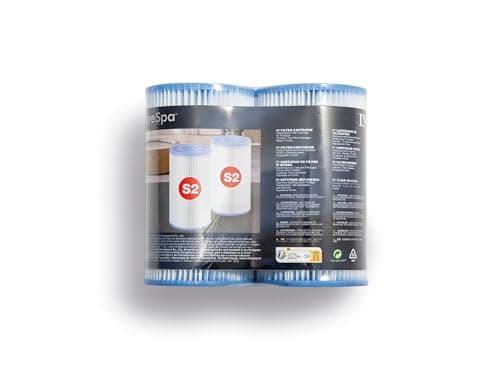 Image of Intex 29012E PureSpa Type S2 Heavy Duty Easy Set Dacron Paper Hot Tub Spa Filter Replacement Cartridge for Various PureSpa Models, 2 Pack