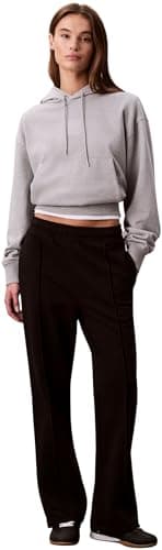 Image of Calvin Klein Women's Archive Logo French Terry Straight Leg Jogging Bottoms, Black (Black), L
