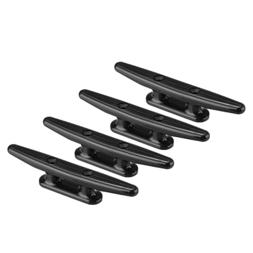 Image of PATIKIL 6 Inch Nylon Boat Dock Cleat 4 Pack Kayak Small Rope Tie Cleat Dock for Marine Deck Boats Canoes Kayaks, Decor, Black