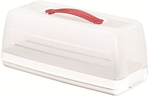 Image of Curver Curver-175247-Rectangular Cake Tin-Transparent/White, Multicolour