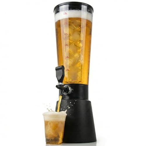 Image of Drinkstuff Ice Core Drinks Dispenser 2.5L – Rotating Base, Closed Ice Chamber, Beverage Tower with Tap for Beer, Cocktails & Parties, Reusable & Easy-Clean Design