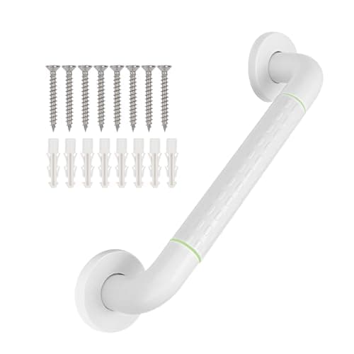 Image of supregear Anti Bathroom Grab Rail - White Stainless Steel Shower Grab Bar Safety Handle - Support Rail for Bathtub Toilet Kitchen Stairway Towel - Handrail for Elderly, Children and Disability, 40 cm