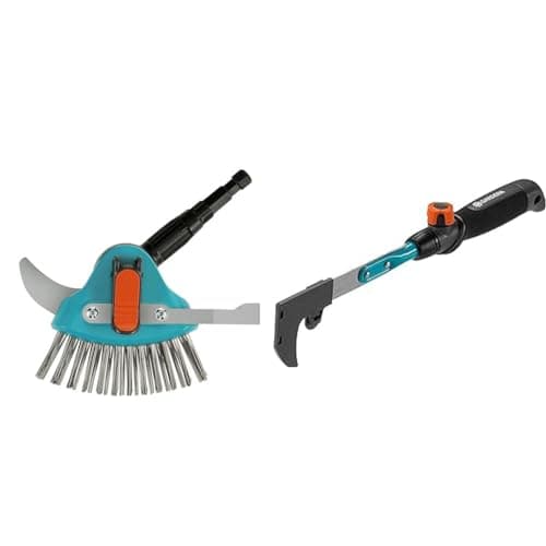 Image of Gardena combisystem 3-in-1 Patio Cleaner: Multi-function garden tool for removing tares and moss & Gardena combisystem Patio Weeder: Weed scraper for removing moss and weeds in paving joints