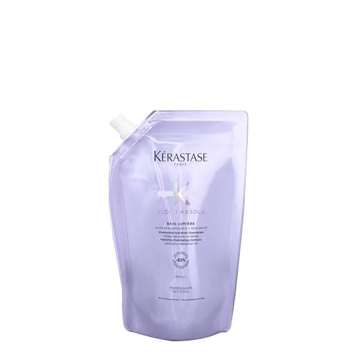 Image of Kérastase Blond Absolu, Hydrating Illuminating Shampoo, For Lightened, Highlighted and Grey Hair, With Hyaluronic Acid & Edelweiss Flower, Bain Lumiere, 500ml Refill