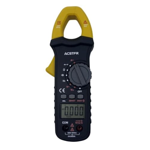 Image of Digital Clamp Multimeter, AC/DC Current Voltage Tester with LCD Display - Auto-Ranging Clamp Meter for Measuring Voltage, Current, Resistance, and Continuity - Includes Test Leads