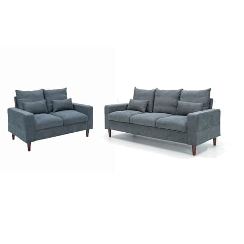 Image of Panana Fabric sofas - 3 & 2 seater sofa settee- 3 seater and 2 seater Sofa sets For Living Room, Grey