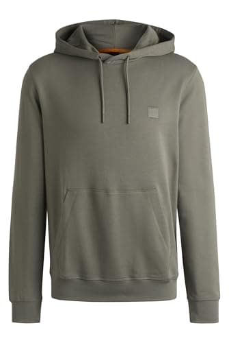 Image of BOSS Mens Wetalk Regular-fit hoodie in cotton terry with logo patch