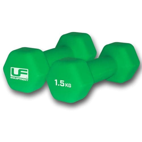 Image of Urban Fitness Neoprene Covered Hex Dumbbells Fitness (Pair) Green 2 x 1.5kg