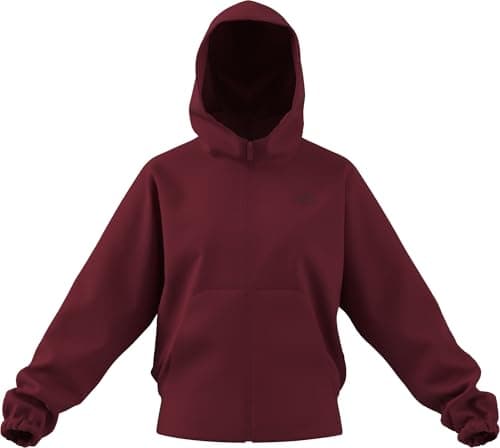 Image of adidas Women's FUTURE ICONS SMALL LOGO FULL ZIP HOODIE, active maroon, M