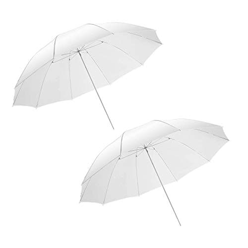 Image of 2x White Translucent Studio Umbrella Reflector Diffuser 43" 109cm Studio Umbrella for Professional Portrait Photography Photo Soft Light Flash Continuous Lighting