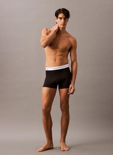 Image of Calvin Klein Mens 'Relaxed Dart' Trunks - Icon Cotton Stretch (3-Pack) - UB1 - XL Black, Black, Black