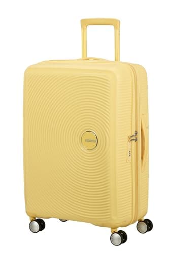 Image of American Tourister Soundbox - Hard Shell Suitcase Medium, 67 cm - Trolley Suitcase with 4 Wheels, TSA Lock, Expandable & Light, 71.5/81L, Pastel Yellow (Pastel Yellow)
