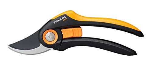 Image of Fiskars Bypass Garden Pruners, Plus, P521, For fresh branches and twigs, Non-stick coated, Stainless steel blades, Length: 20.1 cm, Black/Orange, 1057167