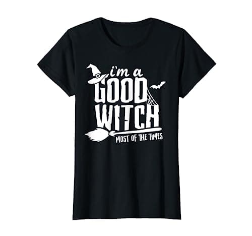 Image of Good Witch Most Of The Time Funny Halloween Women Girls T-Shirt