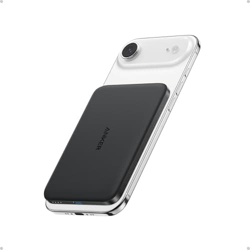 Image of Anker Nano Power Bank, Ultra-Slim 5,000mAh Magnetic Wireless Portable Charger, Qi2 Certified 15W Max MagSafe Compatible Battery Pack, Ergonomic Design, For iPhone Air/17/16 Series