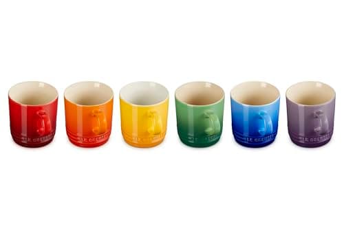 Image of LE CREUSET Stoneware Rainbow Set of 6 Coffee Mugs