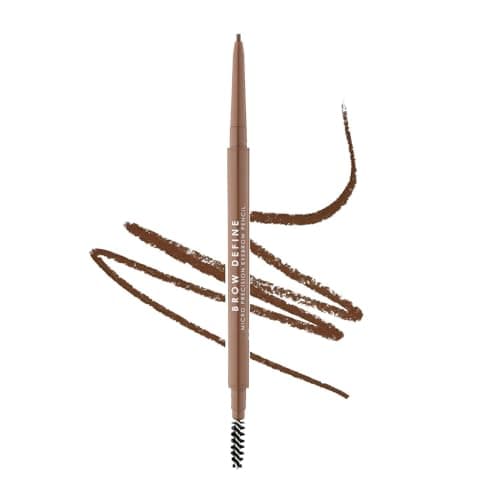 Image of MUA Makeup Academy Brow Define, Mid Brown Micro Eyebrow Pencil with Spoolie Brush, For Medium to Dark Brunettes (Pack of 1) - Vegan & Cruelty Free